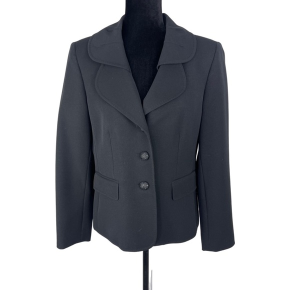 Kasper Woman’s black with shimmer 3 button blazer jacket size 10 - Picture 1 of 15